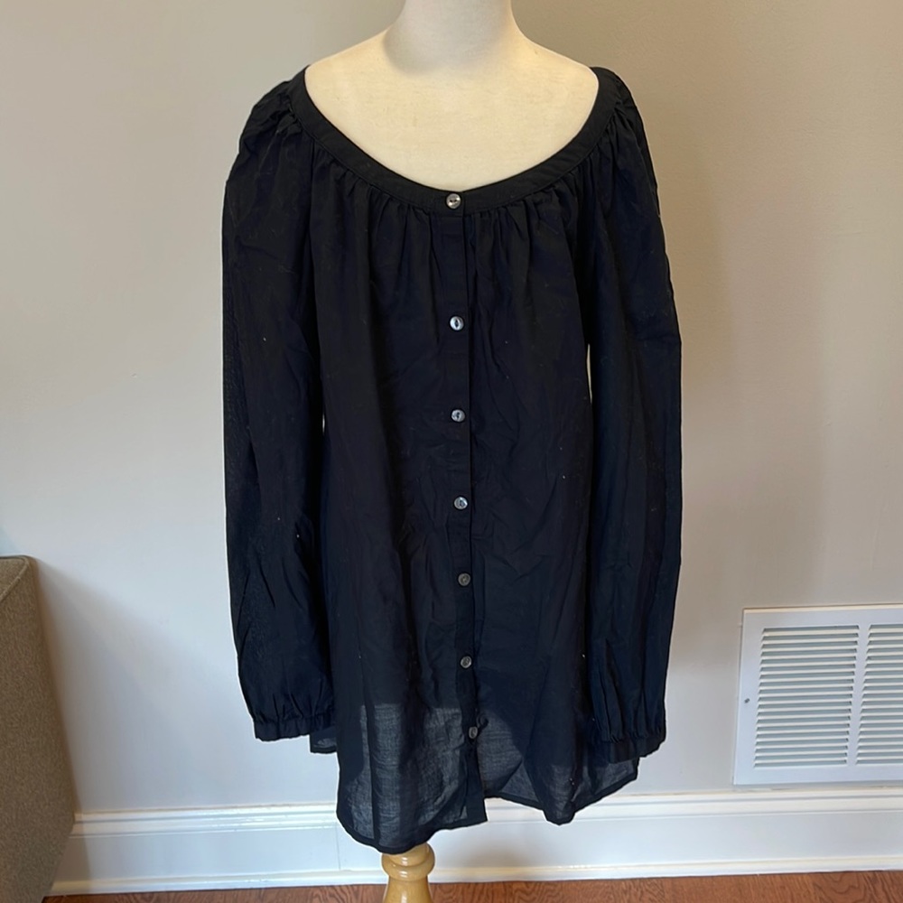 Banana Republic black button down tunic